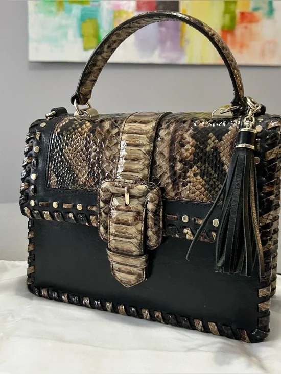 Brahmin Mini Francine Travertine Ballington Satchel Shoulder Crossbody Bag