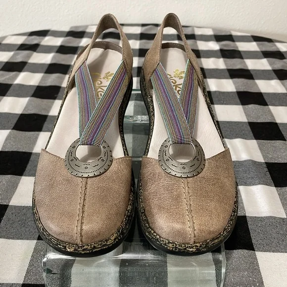 Rieker Daisy Antistress Slingback Closed Toe Leather Shoes Size 39/8.5-9