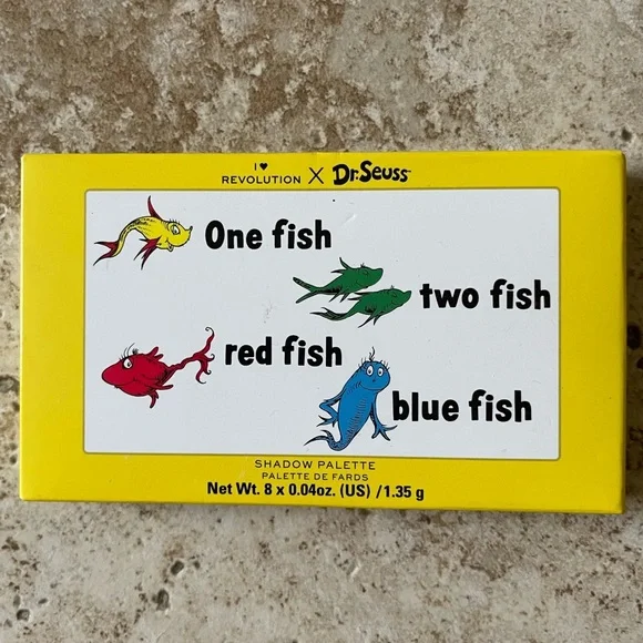 Revolution Dr. Seuss Eye Shadow Palette One Fish Two Fish Red‎ Fish Blue Fish