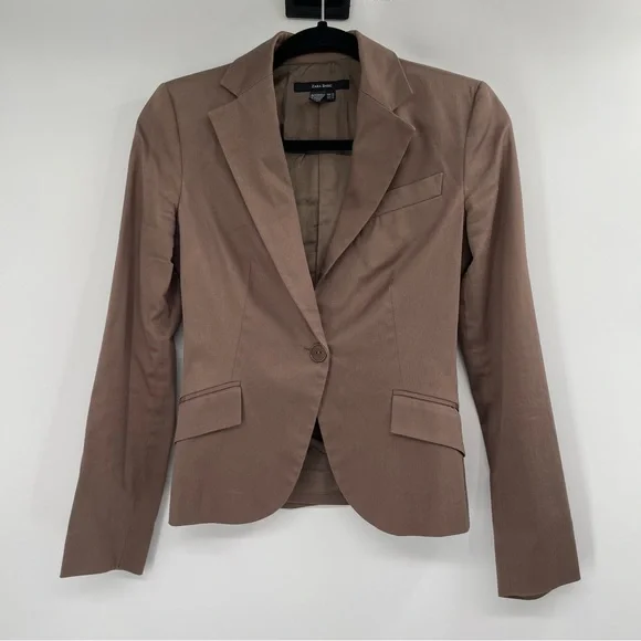 Zara Basics “Glen” Women’s One Button Blazer