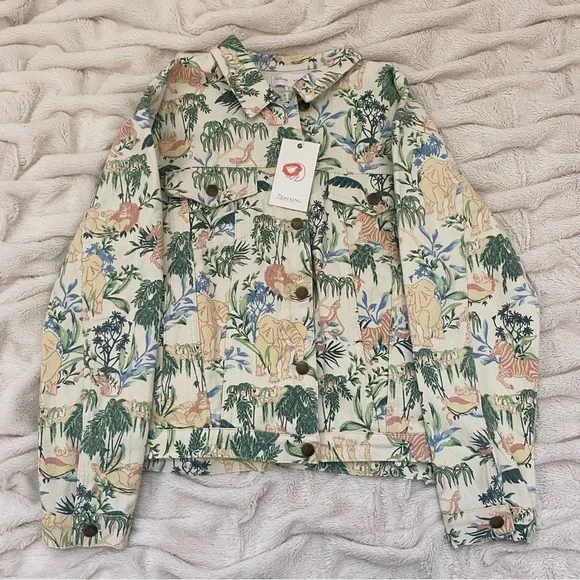 NWT Disney X MinkPink LIMITED EDITION Lion King denim jean jacket Sz L