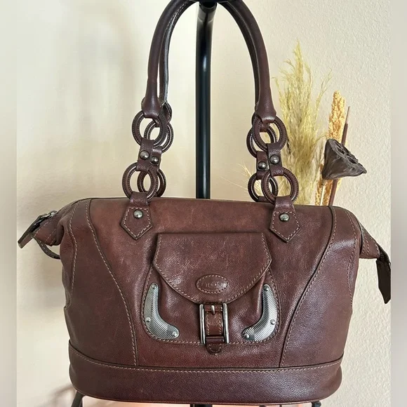 TOD’S Textured Leather Satchel w/dust bag