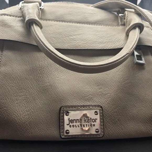 Jenna Kator Collection Vegan Leather Cream Crossbody Satchel