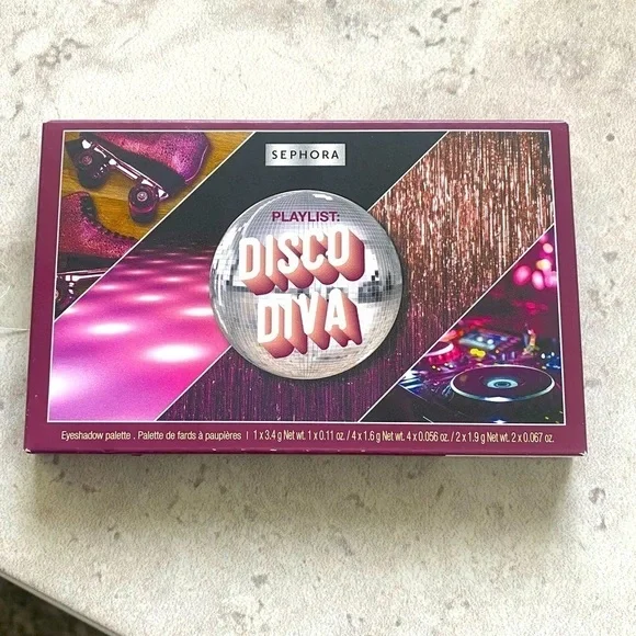 Sephora Eyeshadow Disco Diva Playlist palette, never used, brown neutrals