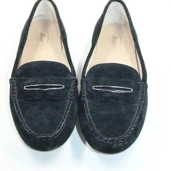 Bass Black Blair Penny Loafers Sz 7M Suede Slip On