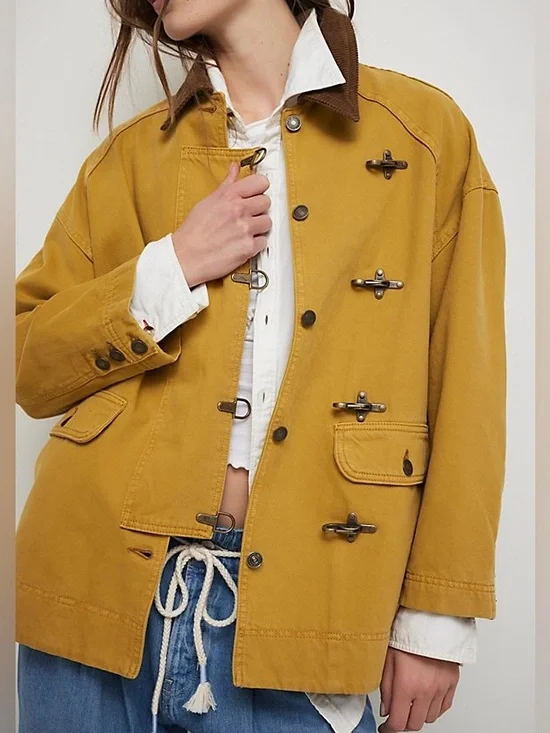 NWOT Free People We The Free Denim Barn Coat Size Medium