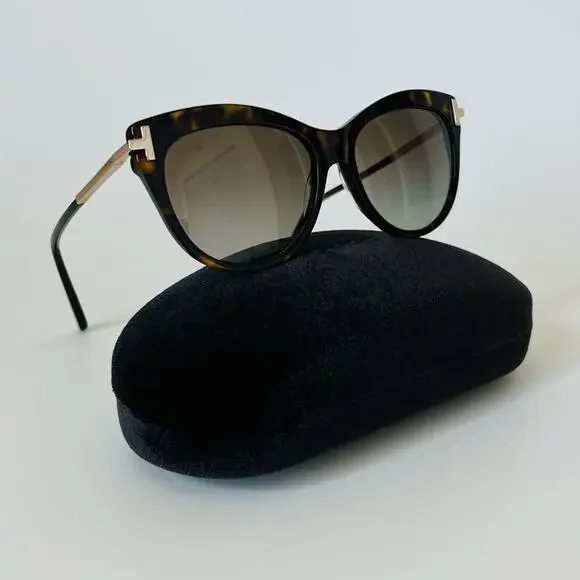 Tom Ford sunglasses Kira Polarized TF821 52H Cat Eye Authentic New Havana