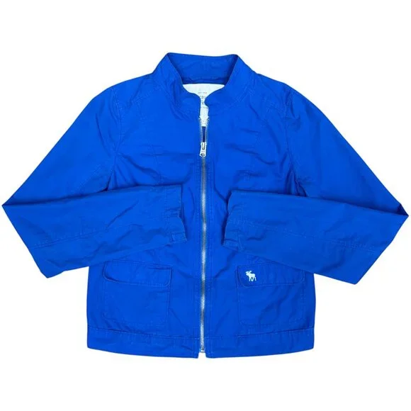 Women's ABERCROMBIE &‎ FITCH Canvas Zip-Up Bomber Jacket Blue | Size S
