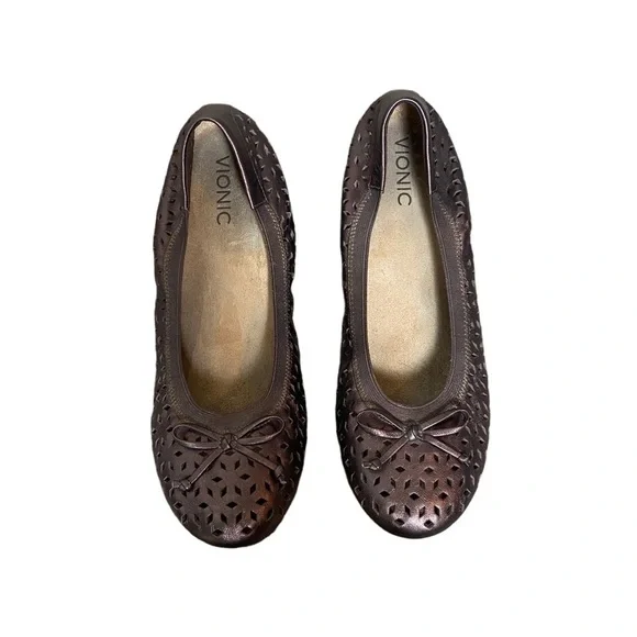 Vionic Surin Bronze Ballet Flats 9