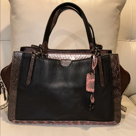Coach Dreamer 36 Satchel Color Block with Snakeskin