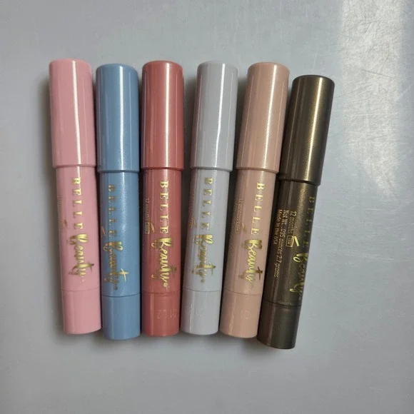 Belle Beauty So Shady Long Wear Shadow Stick 6 Piece Set Sky Blue Pink Green Tea