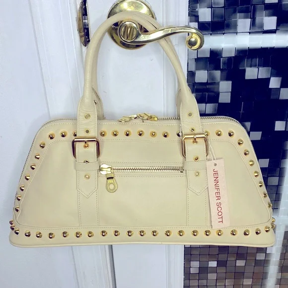 💕 Jennifer Scott Mahsa vixen bone Italian leather satchel gorgeous $559 💕
