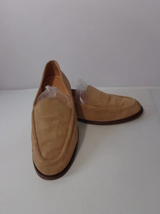 J. Crew Winona Suede Penny Loafer Slip On Tan Shoes Women's Size 8.5M