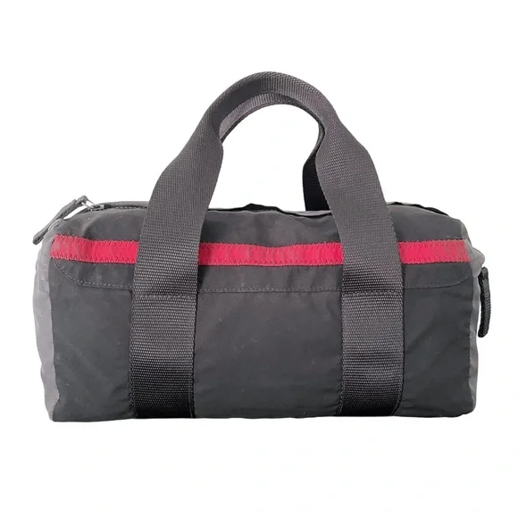Prada vintage black and gray tech fabric mini duffle Boston bag satchel