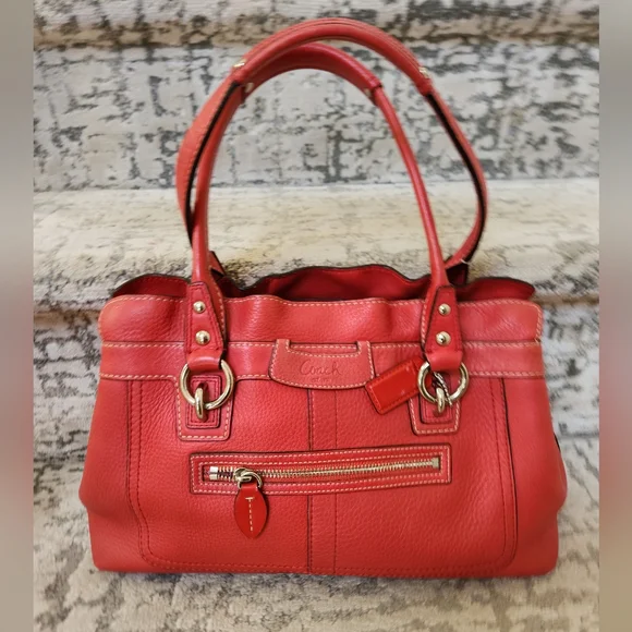 COACH Penelope Satchel in Coral-Red