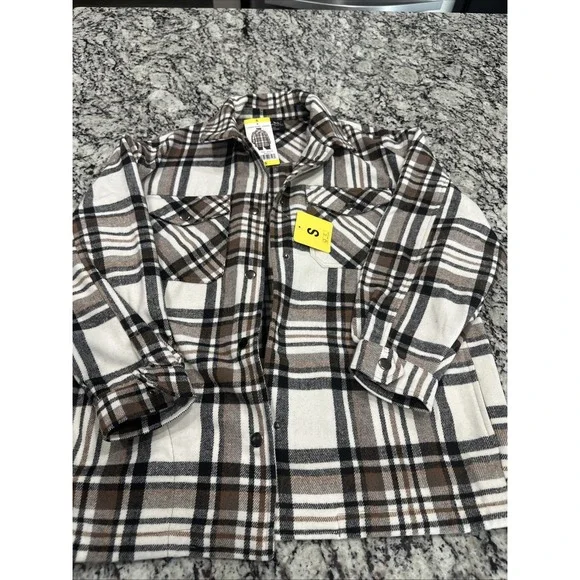 NEW HFX‎ Men's S Plaid Shirt Jacket Wool Blend