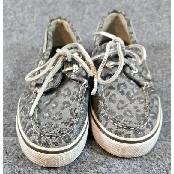 Sperry Top Sider women leopard silver‎ gray size 7