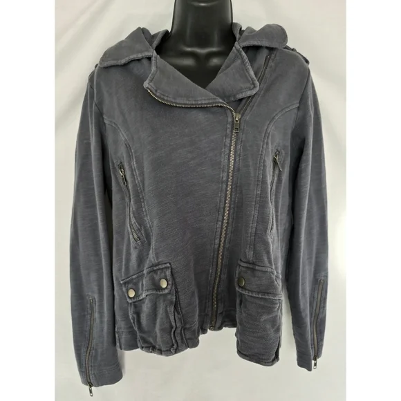 Eddie Bauer▪️100% Cotton Utility Moto Hooded Zip-Up Jacket