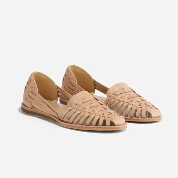 Caslon Women 9M Pink Leather Huarache Flats Indie Sleaze Minimal Modern Boho‎