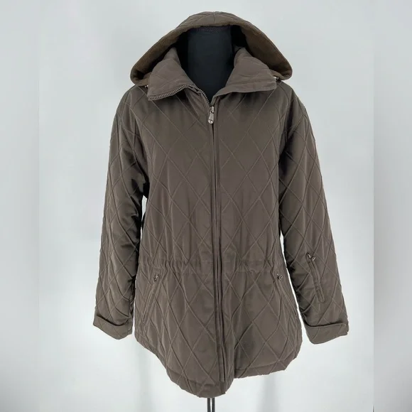PACIFIC TRAIL HOODED CHOCOLATE BROWN JACKET, COZY WEATHER PROTECTION‎