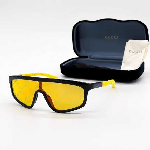 NEW GUCCI GG1736S 004 SHIELD YELLOW UNISEX SUNGLASSES GUCCI