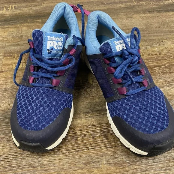 Timberland Pro Radius Womens Sz 7M Blue Purple Composite Toe Safety Work Shoes‎