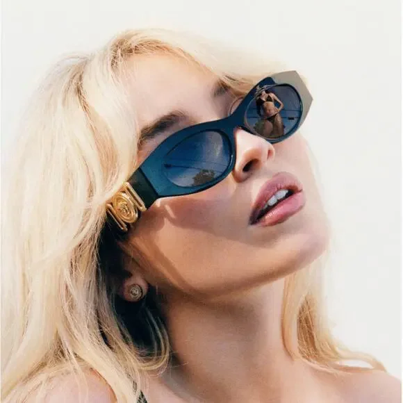 Versace Black Sunglasses VE4480U The Updated Biggie Gold Metal Medusa detailing