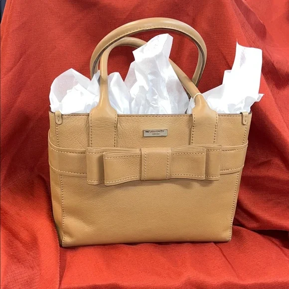 KATE SPADE Tan Leather with Bow Accent PERFECT