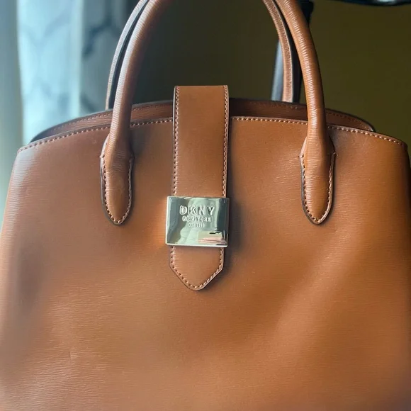 DKNY Tan Leather Satchel