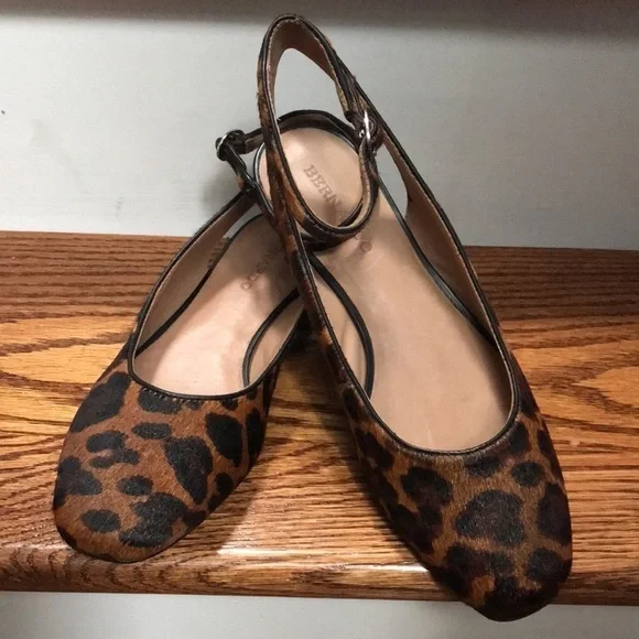 BERNARDO Leopard print Ellie sling back flat NWT
