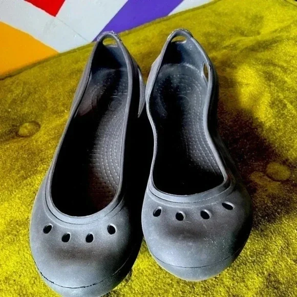 Crocs Malindi Ballet Shoe‎ Black Size 7 EUC Flats
