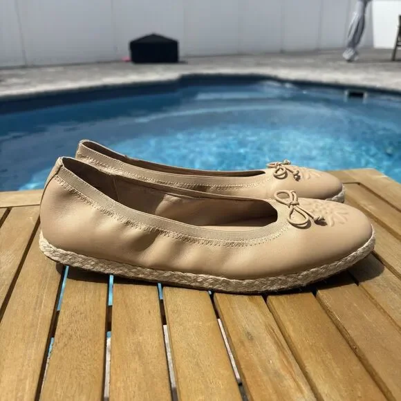 Frye‎ and Co Willow Ballet Flats Women's 10 M Tan Espadrilles Slip On