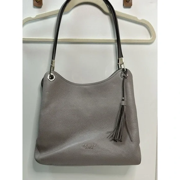 Kate Spade, Large Leather‎ Shoulder Bag Tassel - Taupe