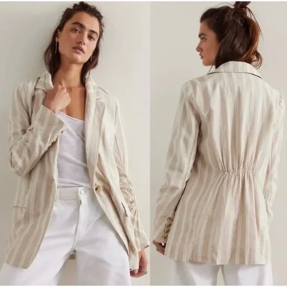 FREE PEOPLE‎ Fern Blazer in Dusty Beige Size Small