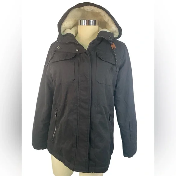 Free Country (NWT) Black Hooded Canvas Cascade Riva Jacket Women’s Medium