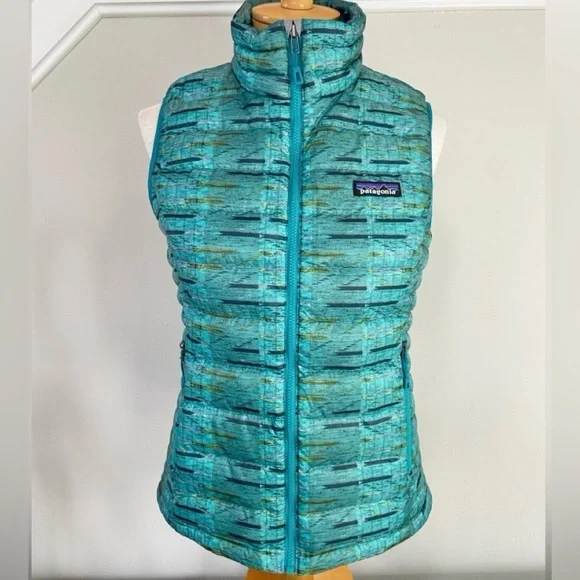 Patagonia Women's Down Sweater Vest Puffer Goose Down Fill Elwha Ikat Size Small