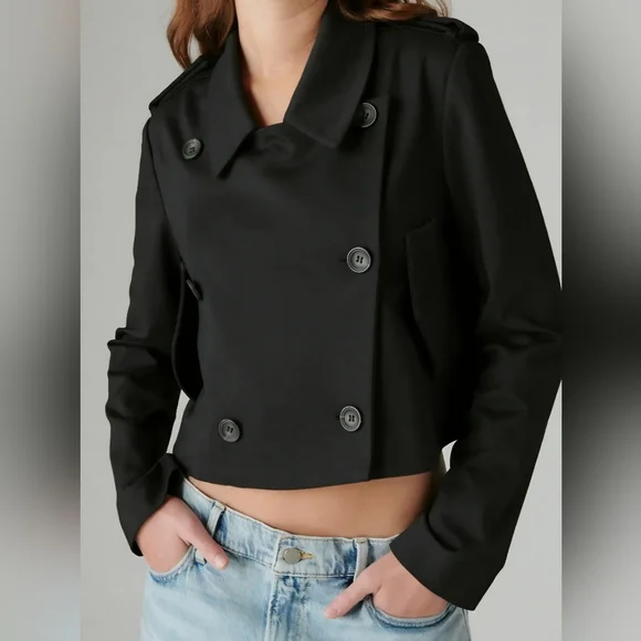 LUCKY BRAND cropped ponte blazer