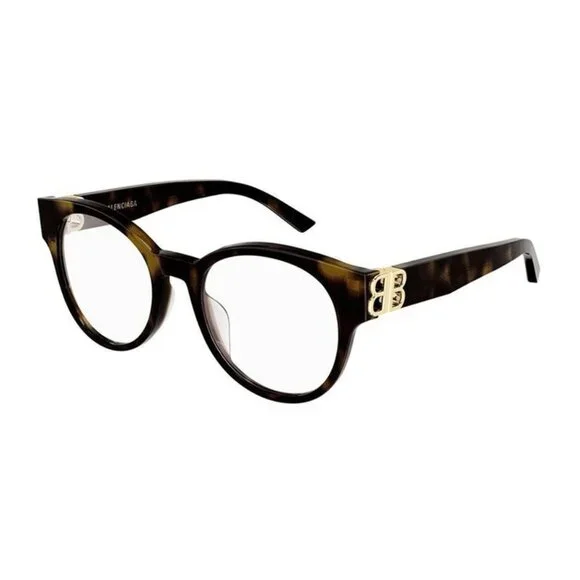 NEW BALENCIAGA EYEGLASSES BB0173O 002 HAVANA WOMEN ROUND EYEWEAR