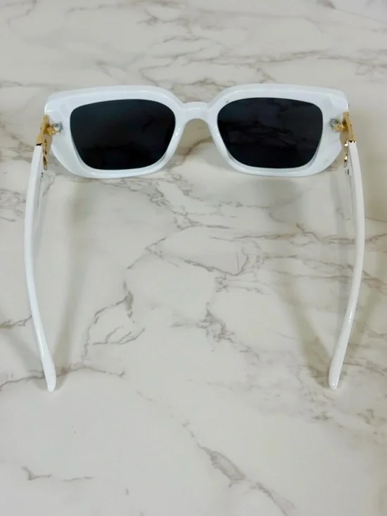 SUNGLASSES: Luxury White, Red, Green w/Golden Accents & GG Monogram, NWOT