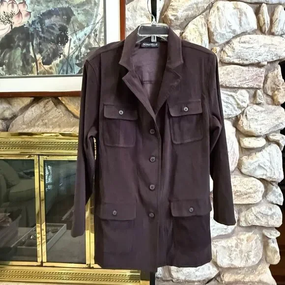 Vintage Donatella Safari Jacket/top size L utility casual button up utilitarian