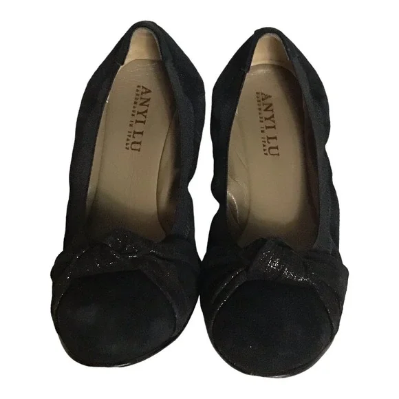 Anyi Lu Women Suede Ballet Flats with slight Wedge Sz. 38.5/ 8.5US EUC