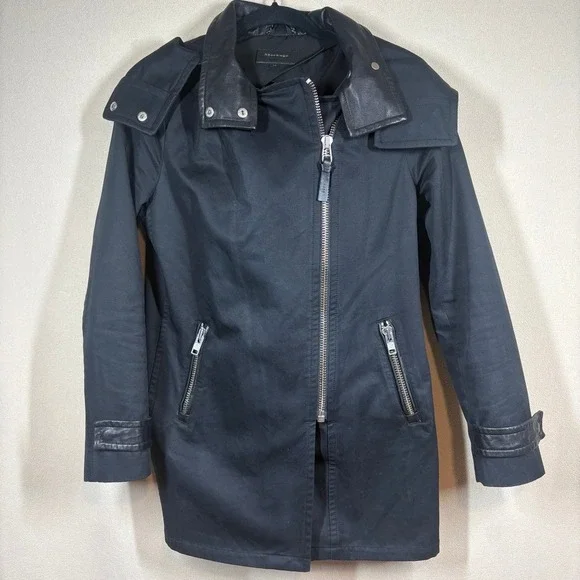 Mackage Darby Coat Trench Style Coat M Black Urban Minimalist Contemporary Edgy