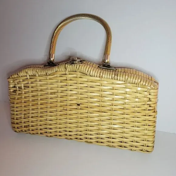 Vintage Rattan Wicker Purse/Tote