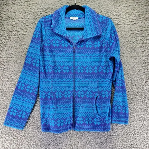 Old Navy Jacket Womens Large Blue Fleece Full Zip