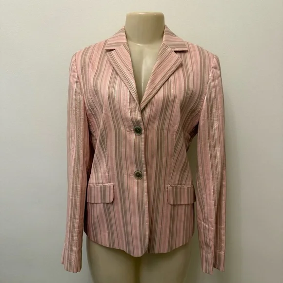 Maison de Bonneterie Blazer 42 Pink Metallic Stripe Amsterdam Designer Jacket