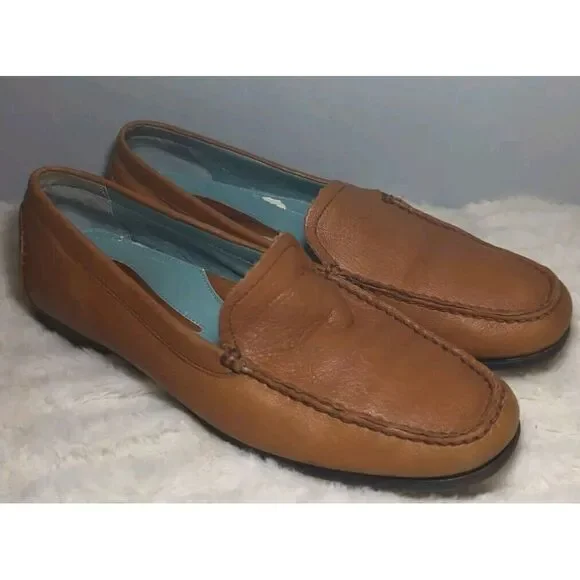 Rockport Ladies Brown Soft Leather Slip On‎ Loafers size 8.5