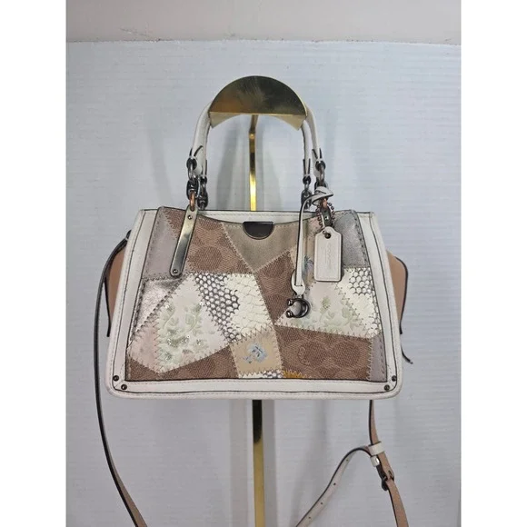 Coach Mini Dreamer 21 Patchwork Signature Canvas Leather Satchel Bag A1992-88884