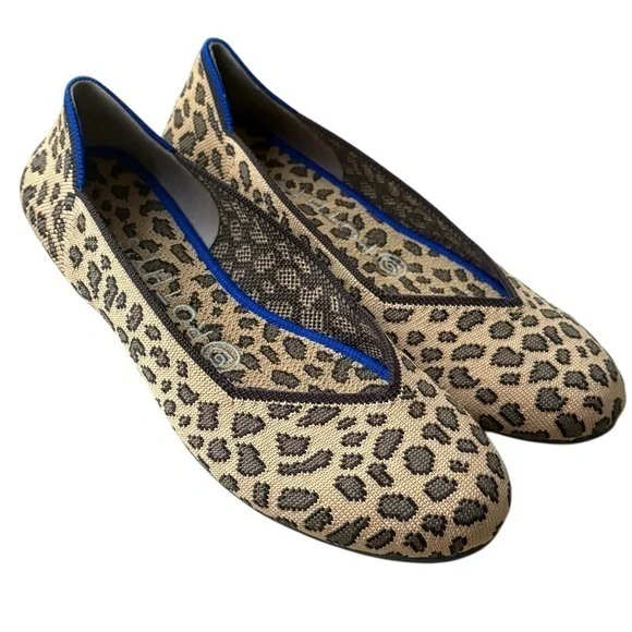 Rothy's Chocolate Spot Textile The Flat Slip On Comfort Shoes Women’s US 7.