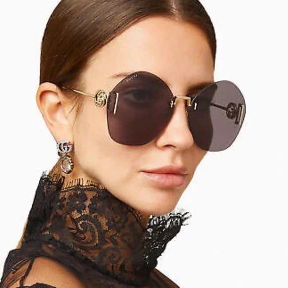 NEW GUCCI WOMEN GREY SUNGLASSES