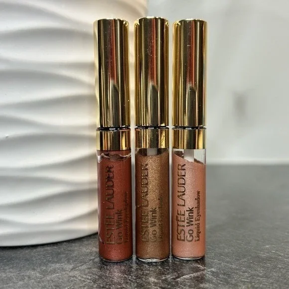 NEW Estee Lauder Go Wink Liquid Eyeshadow Pink Wink, Brown Eye, Rockin Rose
